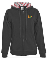 Womens Chicago Blackhawks Chevron Full Zip Hoodie By Levelwear - Pro Jersey Sports