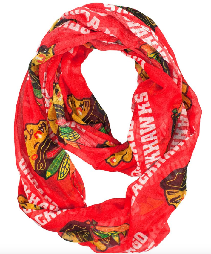 Chicago Blackhawks Womens Sheer Infinity Scarf-Red - Pro Jersey Sports