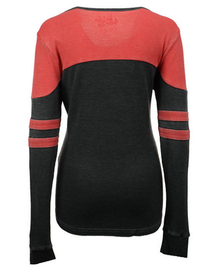 Women's Chicago Blackhawks NHL Touch By Alyssa Milano Red/Black Hat Trick Long Sleeve Thermal Tee