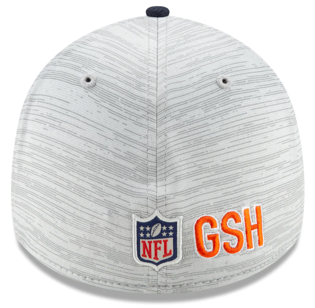 Chicago Bears Alternate Logo 2021 Training Camp On Field Gray/Navy New Era 39THIRTY Flex Fit Hat