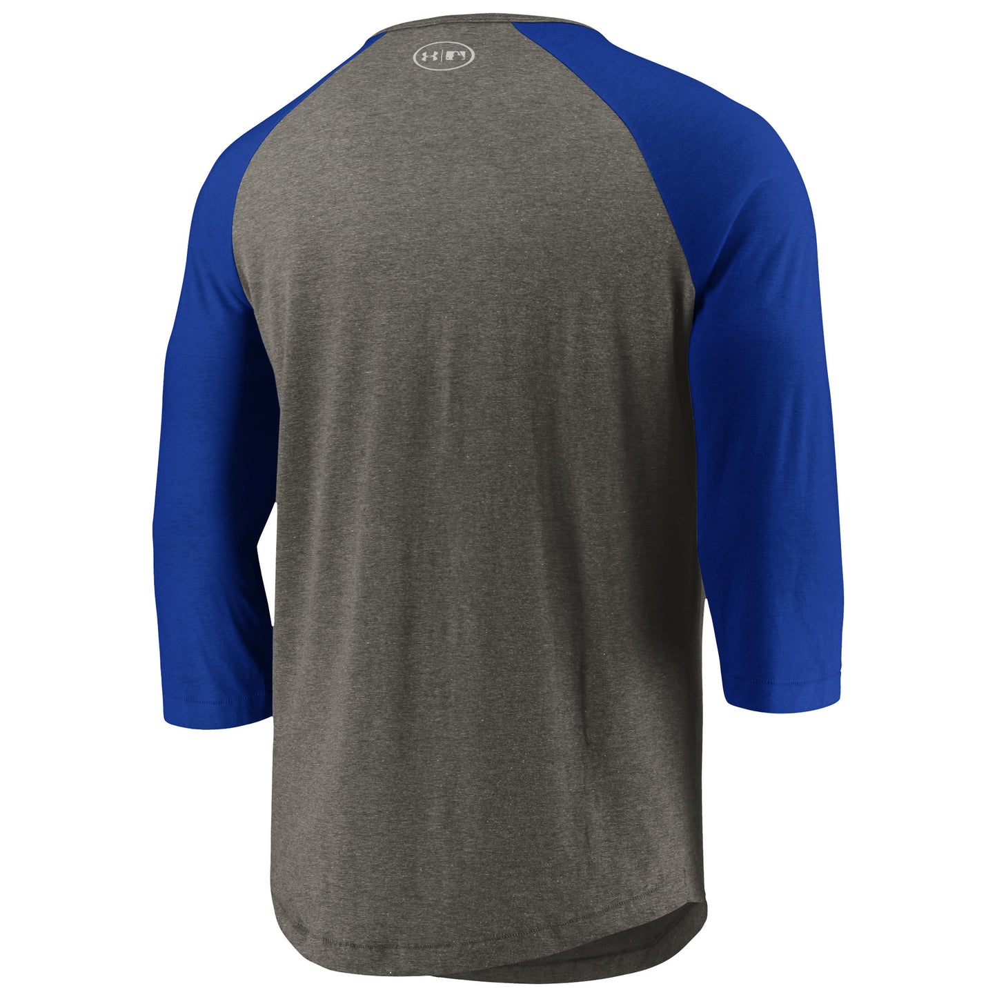 Men's Chicago Cubs Under Armour Heathered Gray/Blue Tri-Blend Property Of 3/4-Sleeve Performance T-Shirt