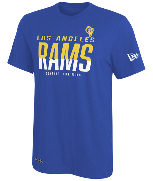 Men's Los Angeles Rams New Era Combine Authentic Split Line Short T-Shirt