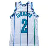 Men's Mitchell & Ness Larry Johnson Charlotte Hornets White 1992-93 Hardwood Classics Swingman Jersey - Pro Jersey Sports
