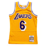 Men's Eddie Jones Los Angeles Lakers #6 Mitchell & Ness 1996-97 Hardwood Classics Swingman Player Jersey - Gold - Pro Jersey Sports
