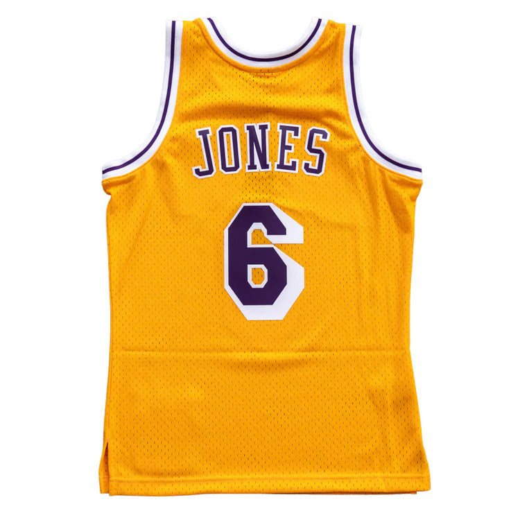 Men's Eddie Jones Los Angeles Lakers #6 Mitchell & Ness 1996-97 Hardwood Classics Swingman Player Jersey - Gold