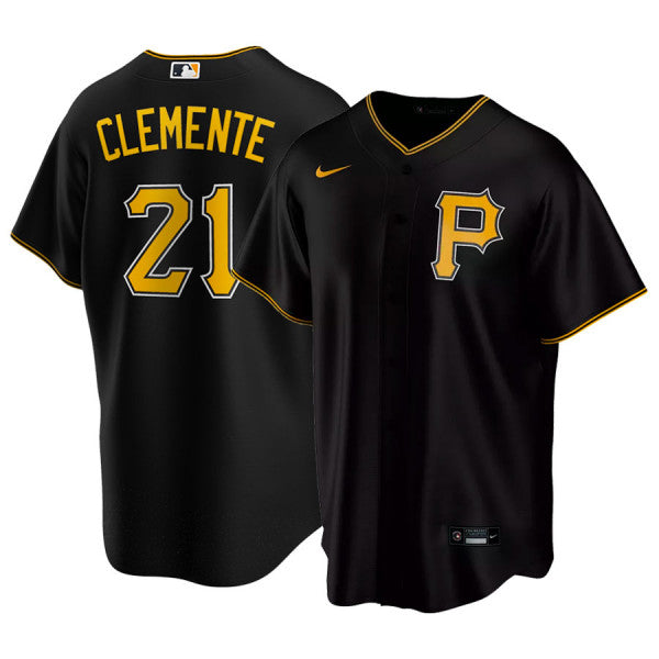 Men's Pittsburgh Pirates Roberto Clemente Nike Black Alternate Replica Jersey - Pro Jersey Sports