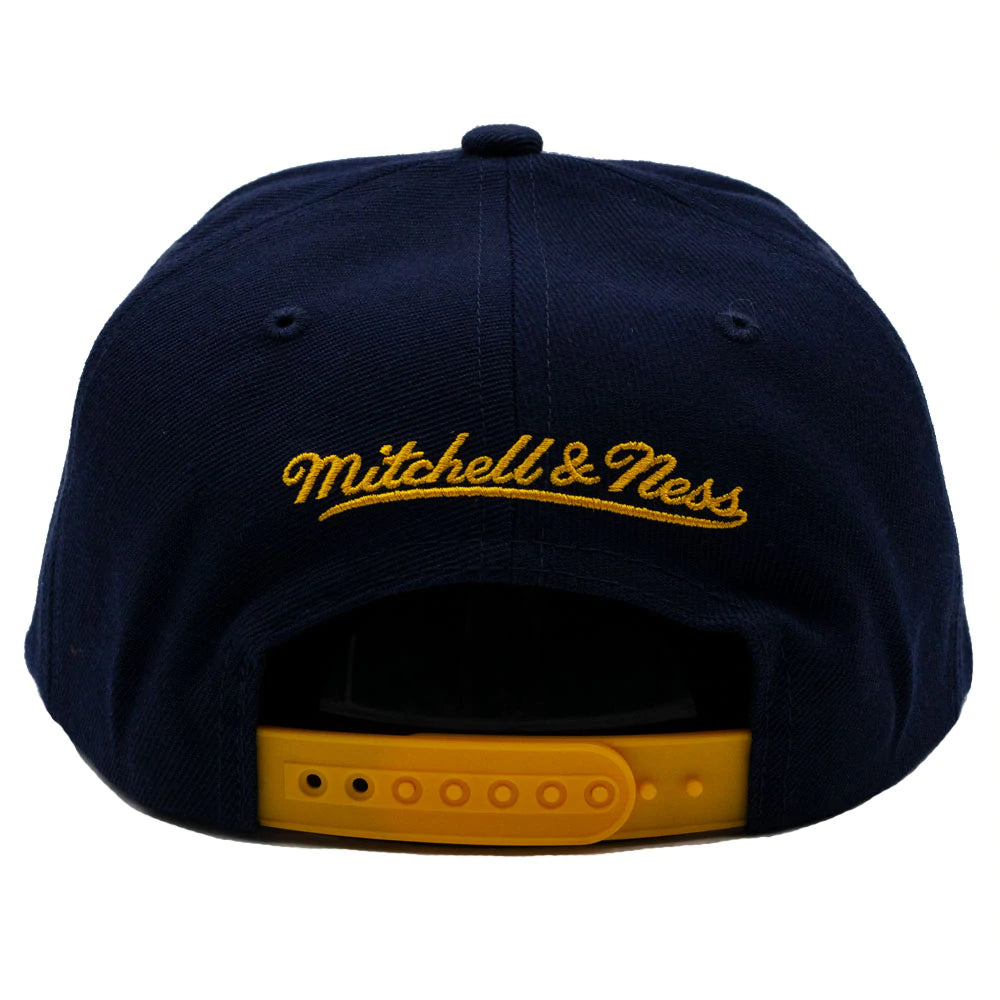 Men's Golden State Warriors 2 Tone Navy/Gold HWC Mitchell & Ness Snapback Hat