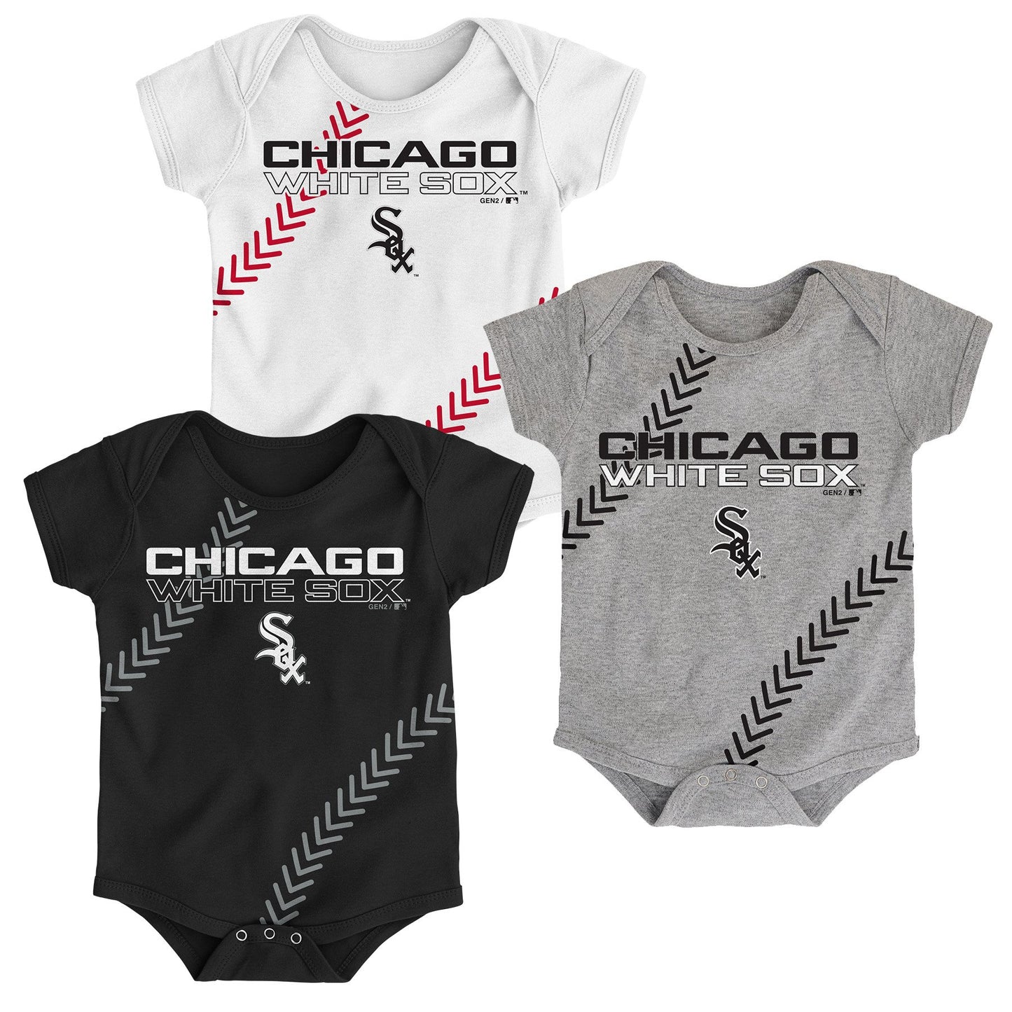 Chicago White Sox Baby 3pc Strike Creeper Set Bodysuit