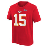 Youth Kansas City Chiefs Patrick Mahomes Nike Red Super Bowl LVII Name & Number T-Shirt - Pro Jersey Sports