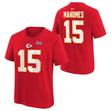 Youth Kansas City Chiefs Patrick Mahomes Nike Red Super Bowl LVII Name & Number T-Shirt - Pro Jersey Sports