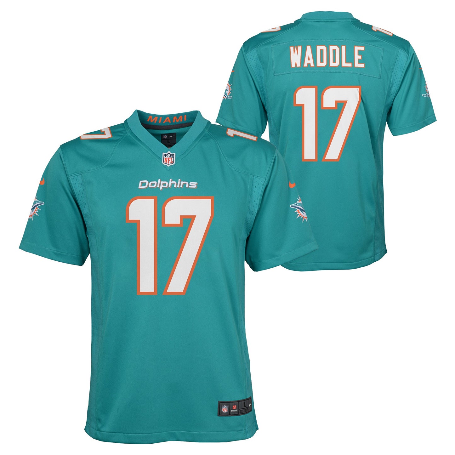 Youth Jaylen Waddle Miami Dolphins Nike Aqua Game Replica Jersey