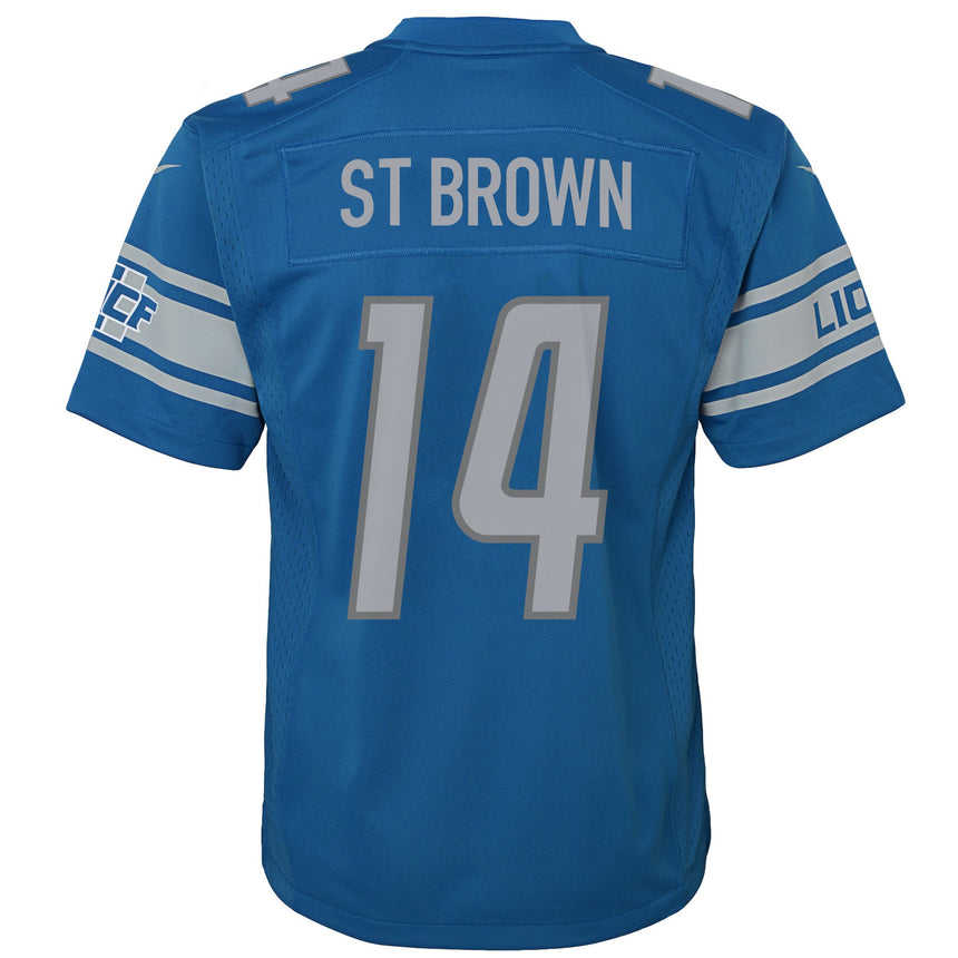 Youth Detroit Lions Amon-Ra St. Brown Nike Blue Game Jersey - Pro Jersey Sports