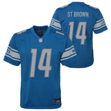Youth Detroit Lions Amon-Ra St. Brown Nike Blue Game Jersey - Pro Jersey Sports