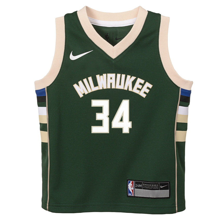 Toddler Milwaukee Bucks Giannis Antetokounmpo Nike Icon Edition Green Swingman Jersey - Pro Jersey Sports