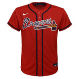 NIKE Youth Ronald Acuna Jr. Atlanta Braves Red Alternate Replica Jersey - Pro Jersey Sports