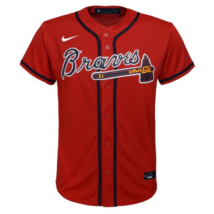 NIKE Youth Ronald Acuna Jr. Atlanta Braves Red Alternate Replica Jersey - Pro Jersey Sports