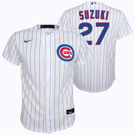 NIKE Youth Seiya Suzuki Chicago Cubs White Home Replica Jersey