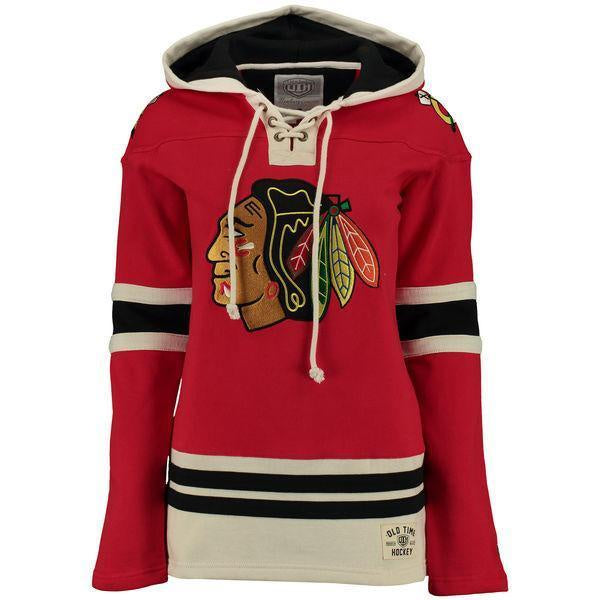 Women's Chicago Blackhawks Red Lacer Heavyweight Pullover Hoodie