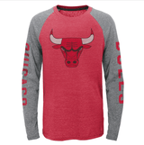 Youth Chicago Bulls Fadeaway Raglan Long Sleeve Tee - Pro Jersey Sports