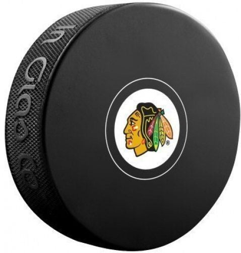 Chicago Blackhawks NHL Hockey Souvenir Autograph Puck By In Glass Co/Sherwood
