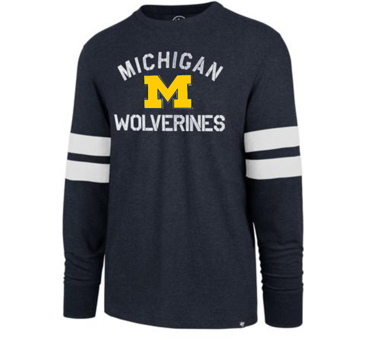 Men's Michigan Wolverines Club Scramble Long Sleeve Tee By ’47 Brand