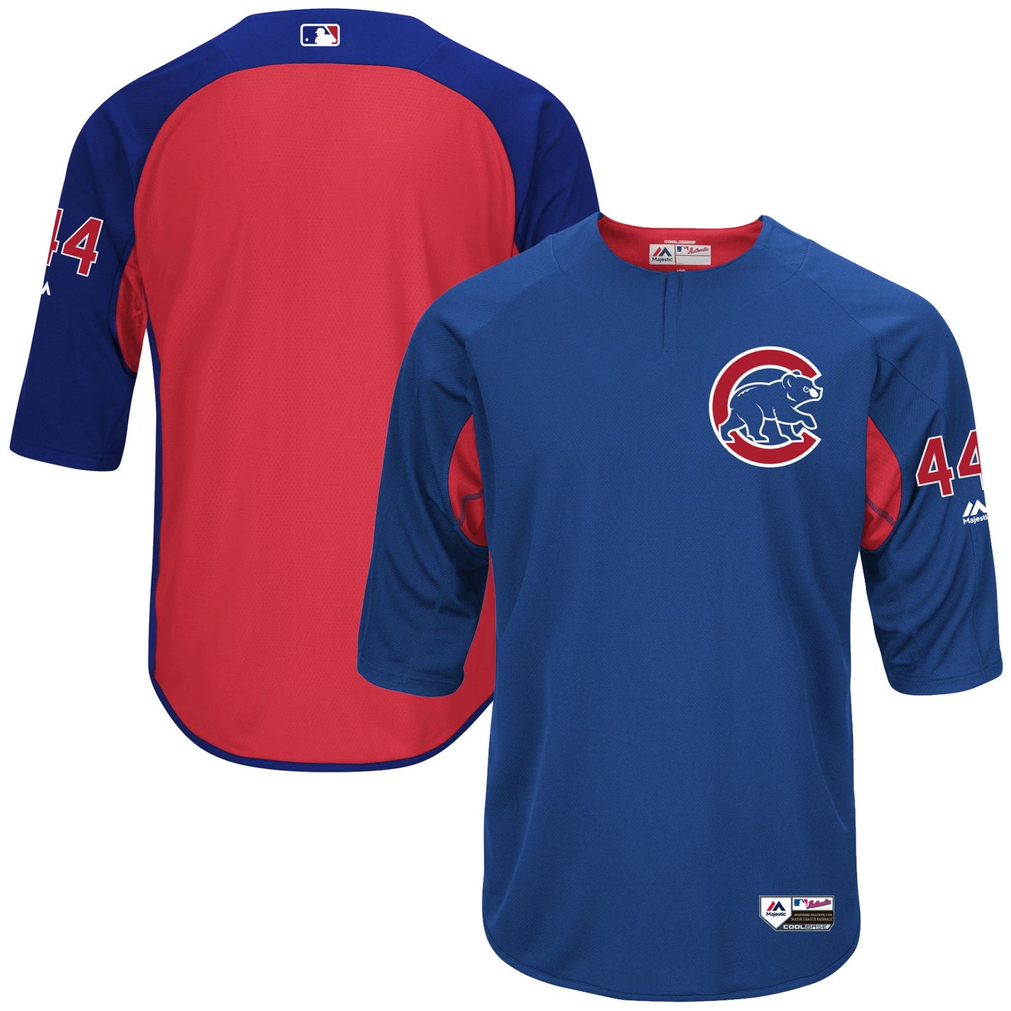 Men's Chicago Cubs Anthony Rizzo Majestic Royal Authentic Collection On-Field 3/4-Sleeve Player Batting Practice Jersey
