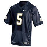 Notre Dame Fighting Irish Under Armour NCAA Men's Premier Navy Sideline Replica #5 Jersey - Pro Jersey Sports