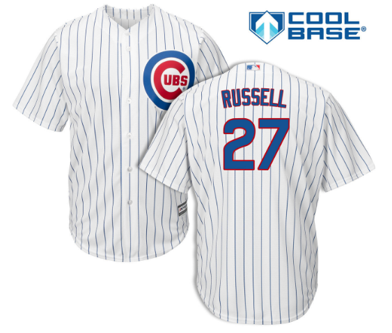 Chicago Cubs Addison Russell Youth Screen Print Home Replica Jersey