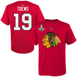 Men's Chicago Blackhawks Jonathan Toews Red Reebok 2015 Stanley Cup Champions Name & Number T-Shirt - Pro Jersey Sports