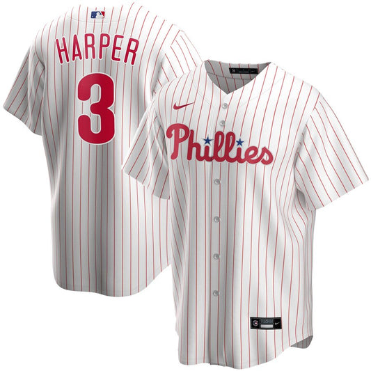 Men's Philadelphia Phillies Bryce Harper Nike White Home Replica Player Jersey - Pro Jersey Sports