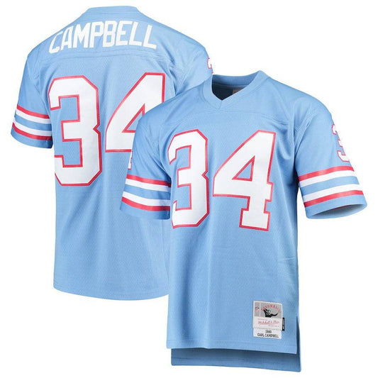 Men's Houston Oilers Earl Campbell Mitchell & Ness Light Blue Legacy Replica Jersey