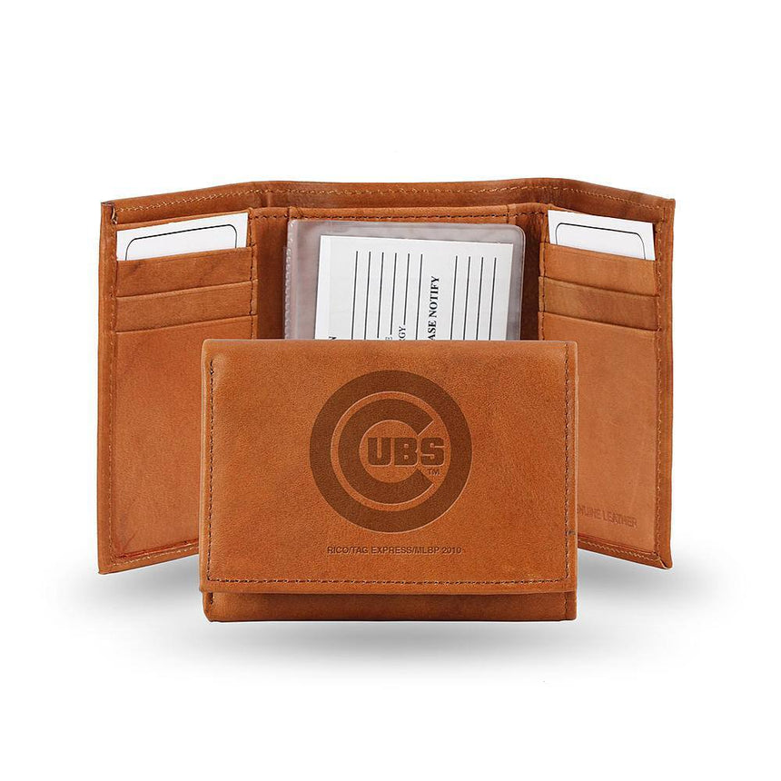 Chicago Cubs Embossed Leather Trifold Wallet by Rico - Pro Jersey Sports - 1