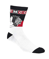 Chicago Blackhawks CCM NHL Logo Men's Crew Length White Socks - Pro Jersey Sports