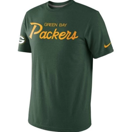 Nike Green Bay Packers Tri-Script Tri-Blend T-Shirt - Green - Pro Jersey Sports