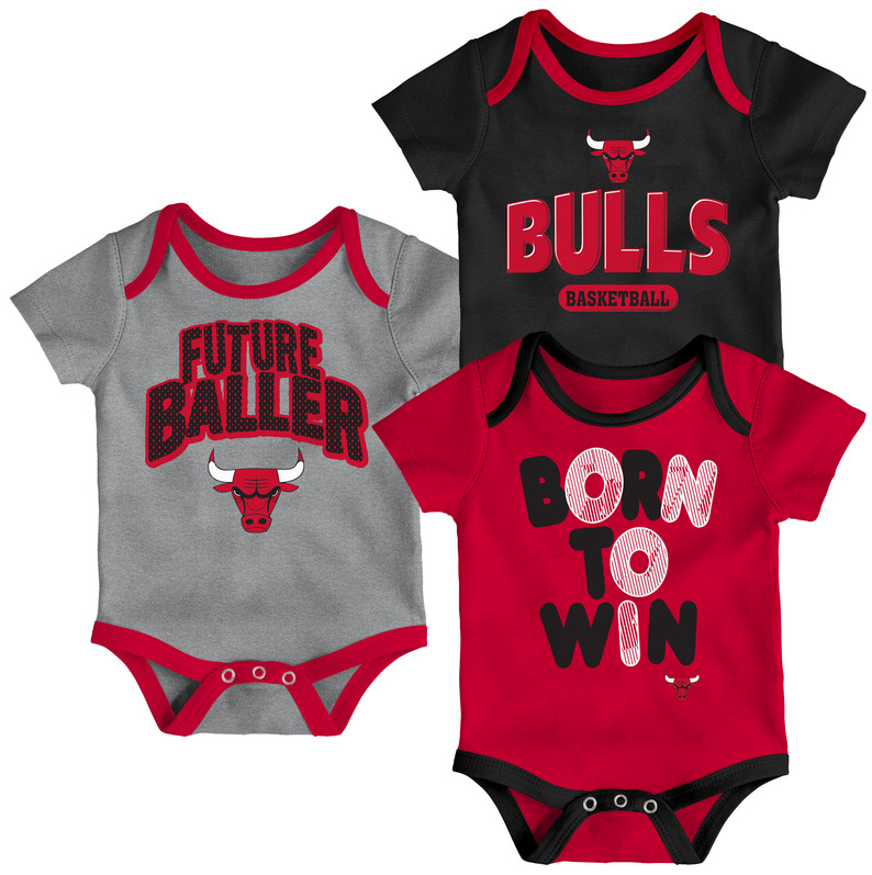 Newborn/Infant Chicago Bulls Homecoming Short Sleeve Creeper 3-Pack