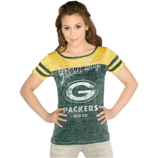 Women's Green Bay Packers All-Star Tri-Blend Slim Fit Burnout T-Shirt
