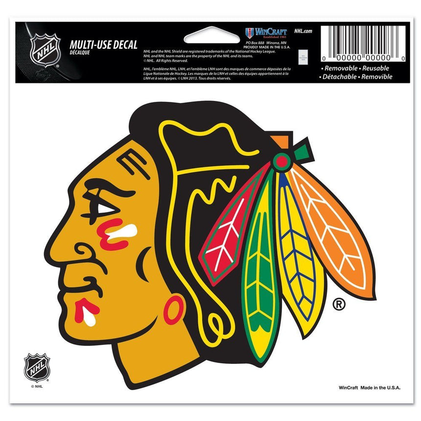 CHICAGO BLACKHAWKS MULTI-USE COLORED DECAL 5" X 6" - Pro Jersey Sports