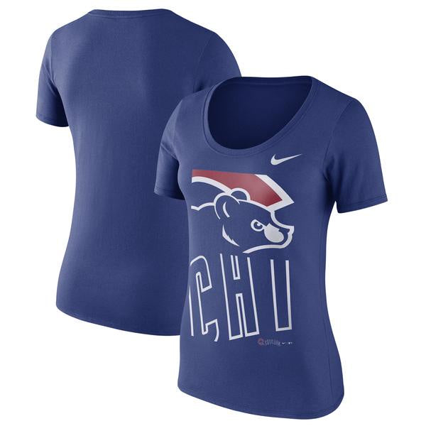 Women's Chicago Cubs Stack 1.7 Royal Blue Tee By Nike
