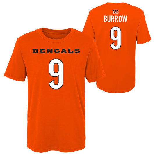 Youth Joe Burrow Cincinnati Bengals Alternate Orange Name & Number T-Shirt