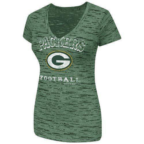 Women's Green Bay Packers NFL Pride Playing IV Burnout V-neck Shirt