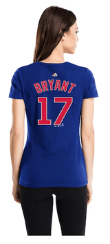 Women's Majestic Chicago Cubs Kris Bryant Name & Number Tee - Pro Jersey Sports