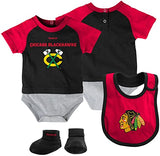 Reebok Chicago Blackhawks Newborn/Infant 3-Piece Creeper Set - Pro Jersey Sports