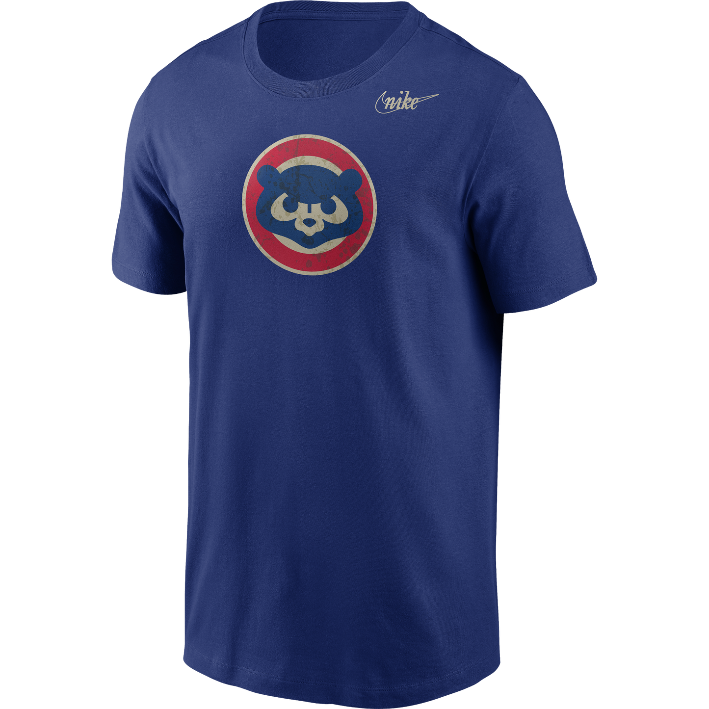 Men's Chicago Cubs Nike Royal Distressed Cooperstown Collection Tri-Blend T-Shirt