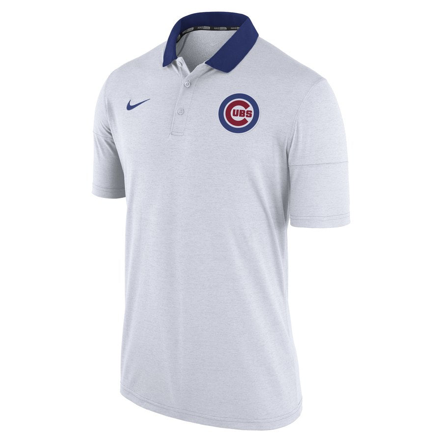 Men's Chicago Cubs Nike Heather White GM Touch Polo