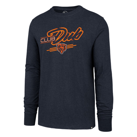 Men's Chicago Bears NFL "Club Dub" Navy Regional Club Long Sleeve Tee By ’47 Brand