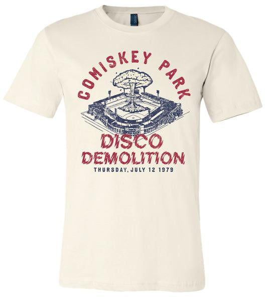 Men's Adult Comiskey Park Disco Demolition Soft Cream Short Sleeve Tee