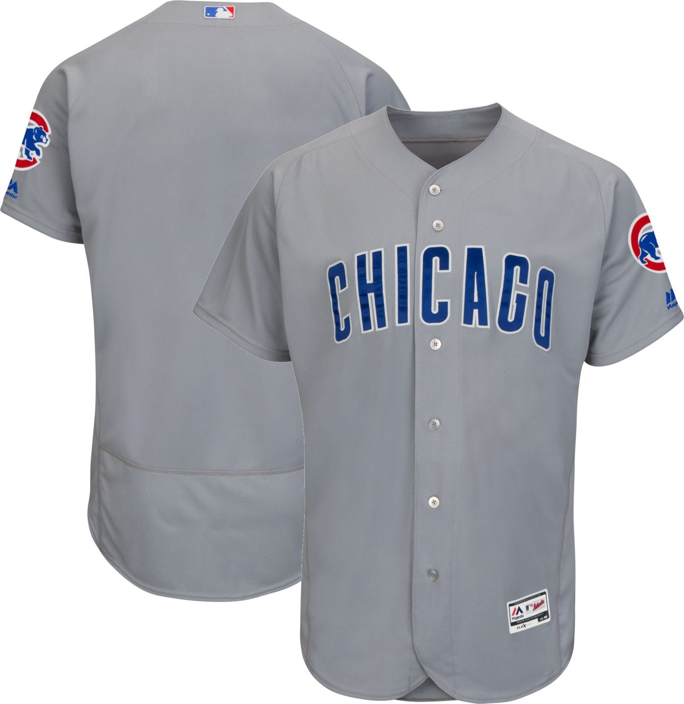 Majestic Men's Authentic Chicago Cubs Road Grey Flex Base On-Field Jersey