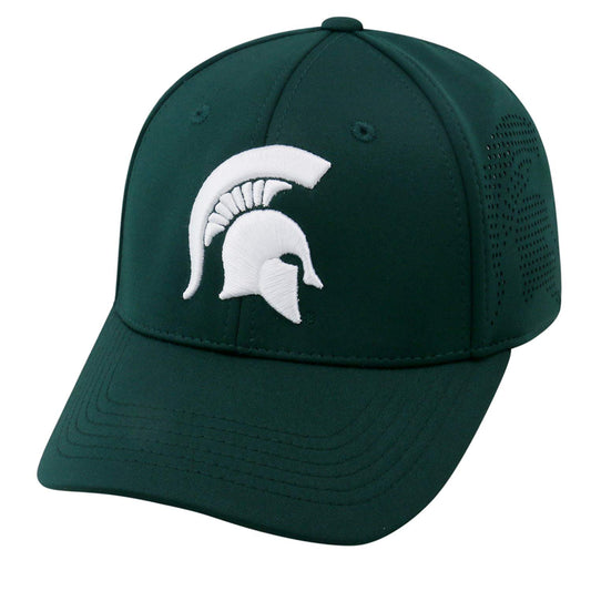 Michigan State Spartans NCAA TOW "Rails" Green One Fit Stretch Fit Performance Mesh Hat