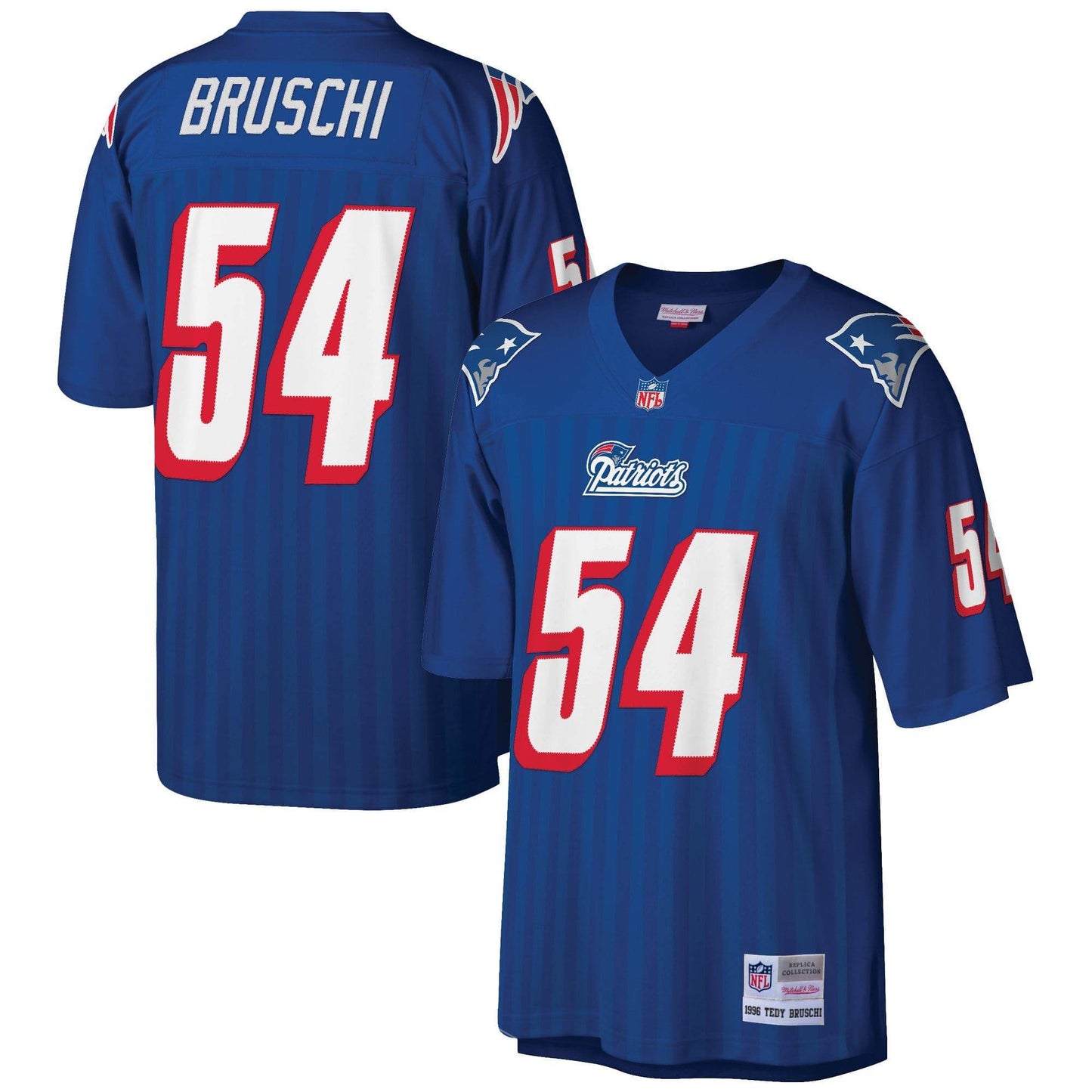 Men's New England Patriots Tedy Bruschi Mitchell & Ness Royal Retired Player Replica Jersey