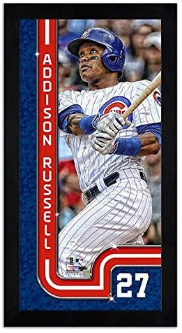 Chicago Cubs Addison Russell Pinstripe Miniframe- 13”x 6.75